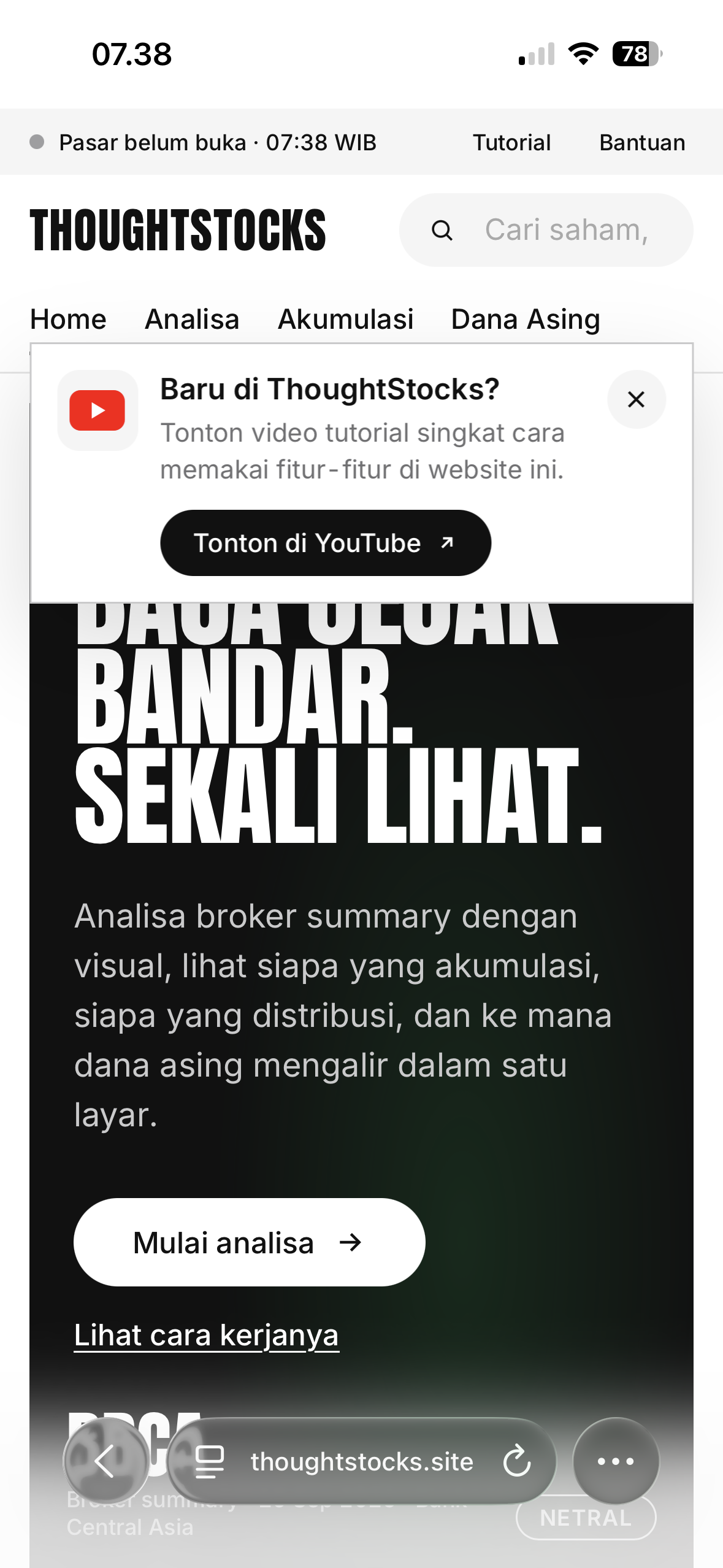 Tampilan versi mobile